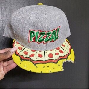 TMNT - SNAPBACK CAP - PIZZA WITH CUT OUT Bite Novelty Hat